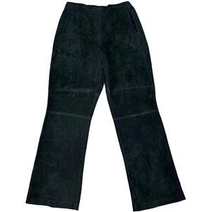 WOMEN'S TRAVELSMITH BLACK LEATHER Bootcut PANTS FULLY LINED SZ 18 XL